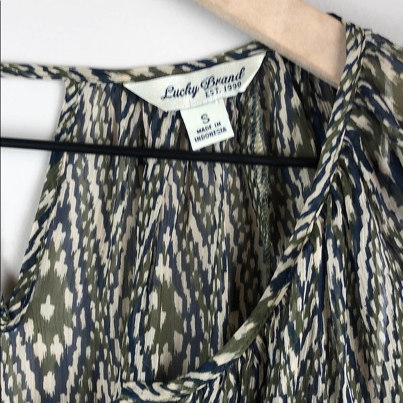 Lucky Brand Sheer Long-Sleeve Flowy Top (Small) - Picture 4 of 7
